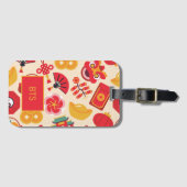  Chinees Nieuwjaar Iconen Beige Bagagelabel (Voorkant (horizontaal))