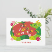 Chinees Nieuwjaar - Jaar van de Draak 2024 Feestdagenkaart (Staand voorkant)