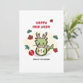 Chinees Nieuwjaar Jaar Van De Draak Japanse Stijl Feestdagenkaart (Staand voorkant)