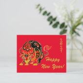 Chinees nieuwjaar, Jaar van de Ox Briefkaart (Staand voorkant)