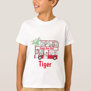 Chinees Nieuwjaar Jaar van de Tijger Bus T-shirt