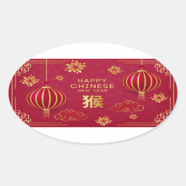Chinees Nieuwjaar Jaar van de Tijger Ovale Sticker