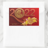 Chinees Nieuwjaar Jaar van de Tijger Rechthoekige  Rechthoekige Sticker (Tas)