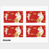 Chinees Nieuwjaar Jaar van de Tijger Rechthoekige Sticker (Vel)