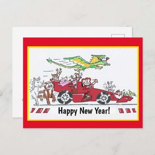 Chinees nieuwjaar - Jaar van het Briefkaart van de (Voorkant / Achterkant)