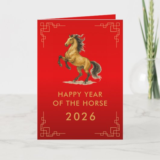 Chinees Nieuwjaar - Jaar van het Paard 2026 Kaart (Voorkant)