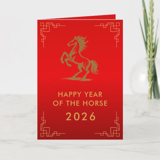 Chinees Nieuwjaar - Jaar van het Paard 2026 Kaart (Voorkant)