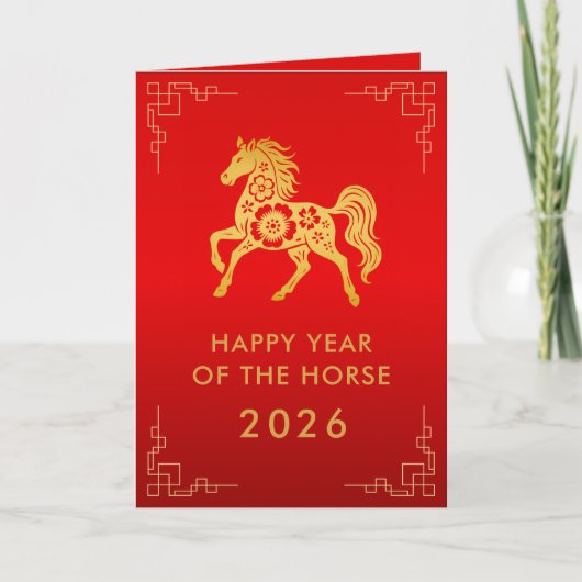 Chinees Nieuwjaar - Jaar van het Paard 2026 Kaart (Voorkant)