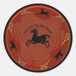 Chinees Nieuwjaar - Jaar van het Vuurpaard Ronde Sticker