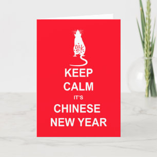 Chinees Nieuwjaar, kalm blijven Het is Chinees Nie Feestdagen Kaart