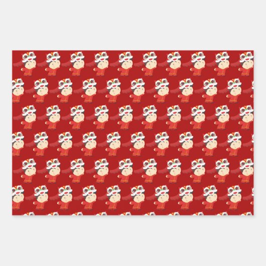 Chinees Nieuwjaar Kinder Fu Ideogram Patronen W3PS Inpakpapier Vel (Voorkant 2)