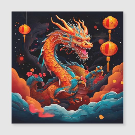 Chinees Nieuwjaar kleurrijke draak (Voorkant)