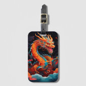 Chinees Nieuwjaar kleurrijke draak Bagagelabel (Voorkant (verticaal))