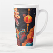 Chinees Nieuwjaar kleurrijke draak Latte Mok (Rechts)