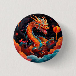 Chinees Nieuwjaar kleurrijke draak Ronde Button 3,2 Cm