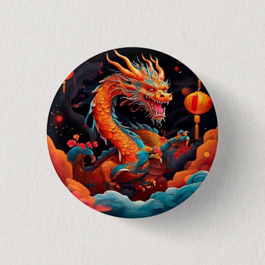 Chinees Nieuwjaar kleurrijke draak Ronde Button 3,2 Cm (Voorkant)