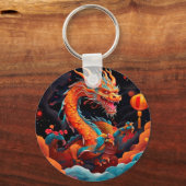 Chinees Nieuwjaar kleurrijke draak Sleutelhanger (Voorkant)