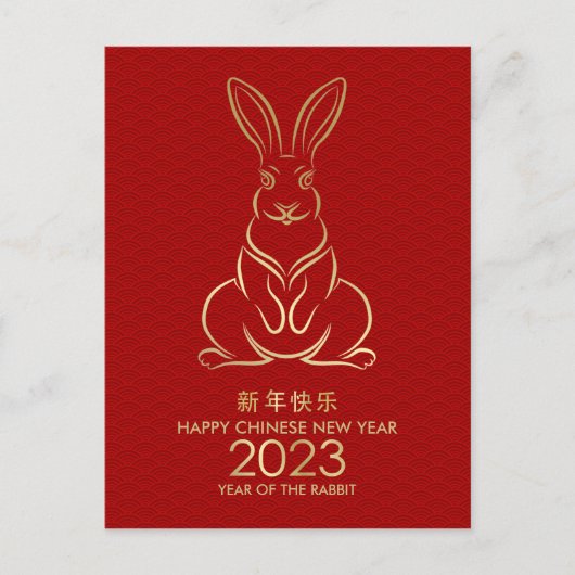Chinees nieuwjaar konijn 2023 feestdagenkaart (Voorkant)