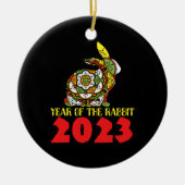 Chinees nieuwjaar konijn 2023 keramisch ornament (Voorkant)