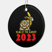 Chinees nieuwjaar konijn 2023 keramisch ornament (Links)