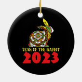 Chinees nieuwjaar konijn 2023 keramisch ornament (Achterkant)