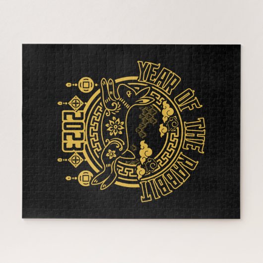 Chinees nieuwjaar konijn 2023 legpuzzel (Horizontaal)