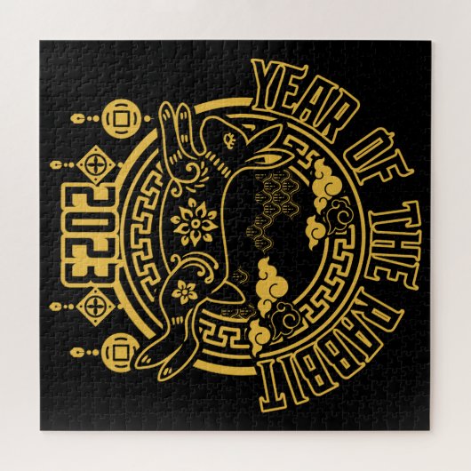 Chinees nieuwjaar konijn 2023 legpuzzel (Horizontaal)