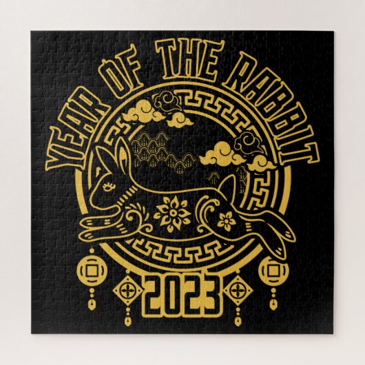 Chinees nieuwjaar konijn 2023 legpuzzel (Verticaal)