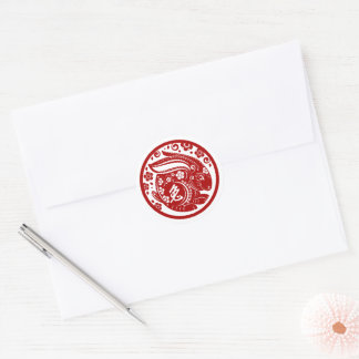 Chinees nieuwjaar konijn 2023 ronde sticker