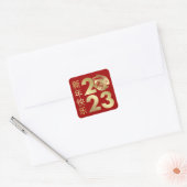 Chinees nieuwjaar konijn 2023 vierkante sticker (Envelop)