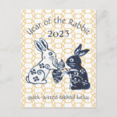 Chinees Nieuwjaar Konijn Dierenriem Minimaal 2023 Feestdagenkaart (Voorkant)