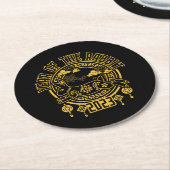 Chinees nieuwjaar konijn ronde kartonnen onderzetter (Gebogen)