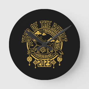 Chinees nieuwjaar konijn ronde klok