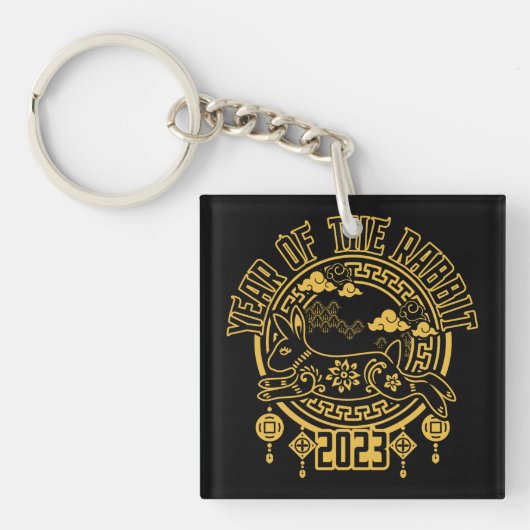 Chinees nieuwjaar konijn sleutelhanger (Voorkant)