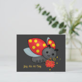 Chinees nieuwjaar Ladybug Firecrackers Briefkaart (Staand voorkant)