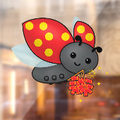Chinees nieuwjaar Ladybug Firecrackers Raamsticker (Vel 2)