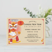 Chinees Nieuwjaar Leeuw Dancer Kaart (Staand voorkant)