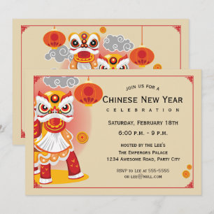 Chinees Nieuwjaar Leeuw Dancer Kaart