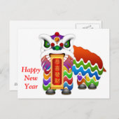 Chinees Nieuwjaar Lion Dance Briefkaart (Voorkant / Achterkant)