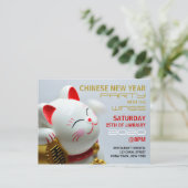 Chinees Nieuwjaar, Lucky Cat Uitnodiging (Staand voorkant)