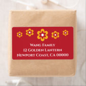 Chinees Nieuwjaar Maanfeest Geel Rood Etiket (Insitu)