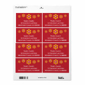 Chinees Nieuwjaar Maanfeest Geel Rood Etiket (Full Sheet)