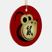 Chinees nieuwjaar metaal 2020 keramisch ornament (Rechts)