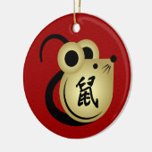 Chinees nieuwjaar metaal 2020 keramisch ornament (Links)