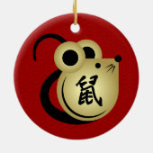 Chinees nieuwjaar metaal 2020 keramisch ornament (Achterkant)