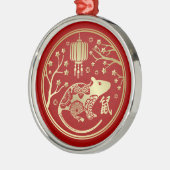Chinees nieuwjaar metaal 2020 metalen ornament (Links)