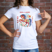 Chinees nieuwjaar Modern Papercut Red Rabbit 2023 T-shirt