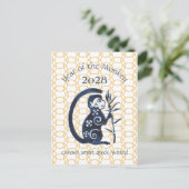 Chinees Nieuwjaar Monkey Zodiac Animal Minimal 202 Feestdagenkaart (Staand voorkant)