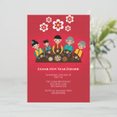 Chinees nieuwjaar, nieuw jaar kaart (Staand voorkant)