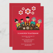 Chinees nieuwjaar, nieuw jaar kaart (Voorkant / Achterkant)